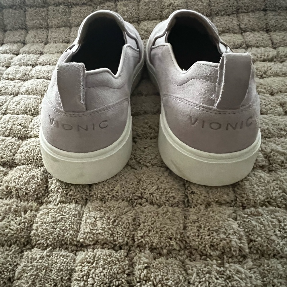 Vionic Slip-On Suede Sneakers in Light Lavender - Picture 14 of 15